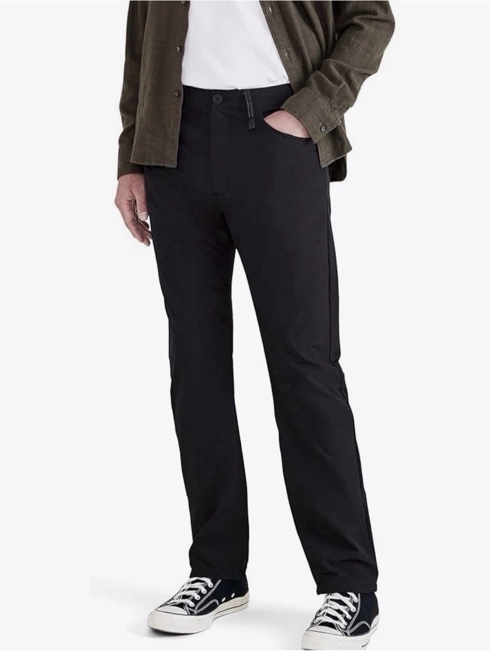 Dockers Mens Pants Go Jean Cut Straight Fit Security Pocket Black Size 34x29